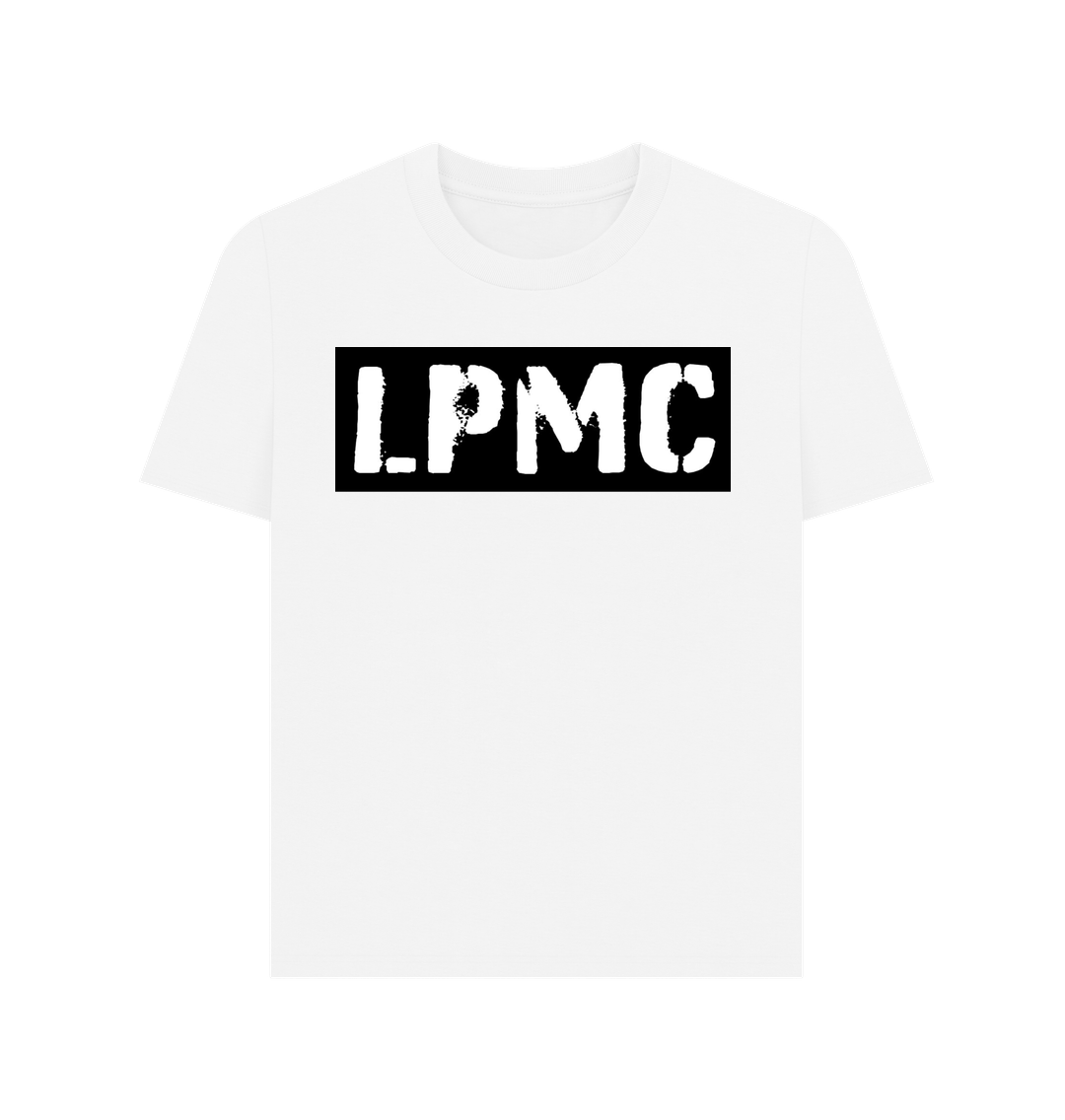 White LPMC Logo Women's Tee (Black on White)